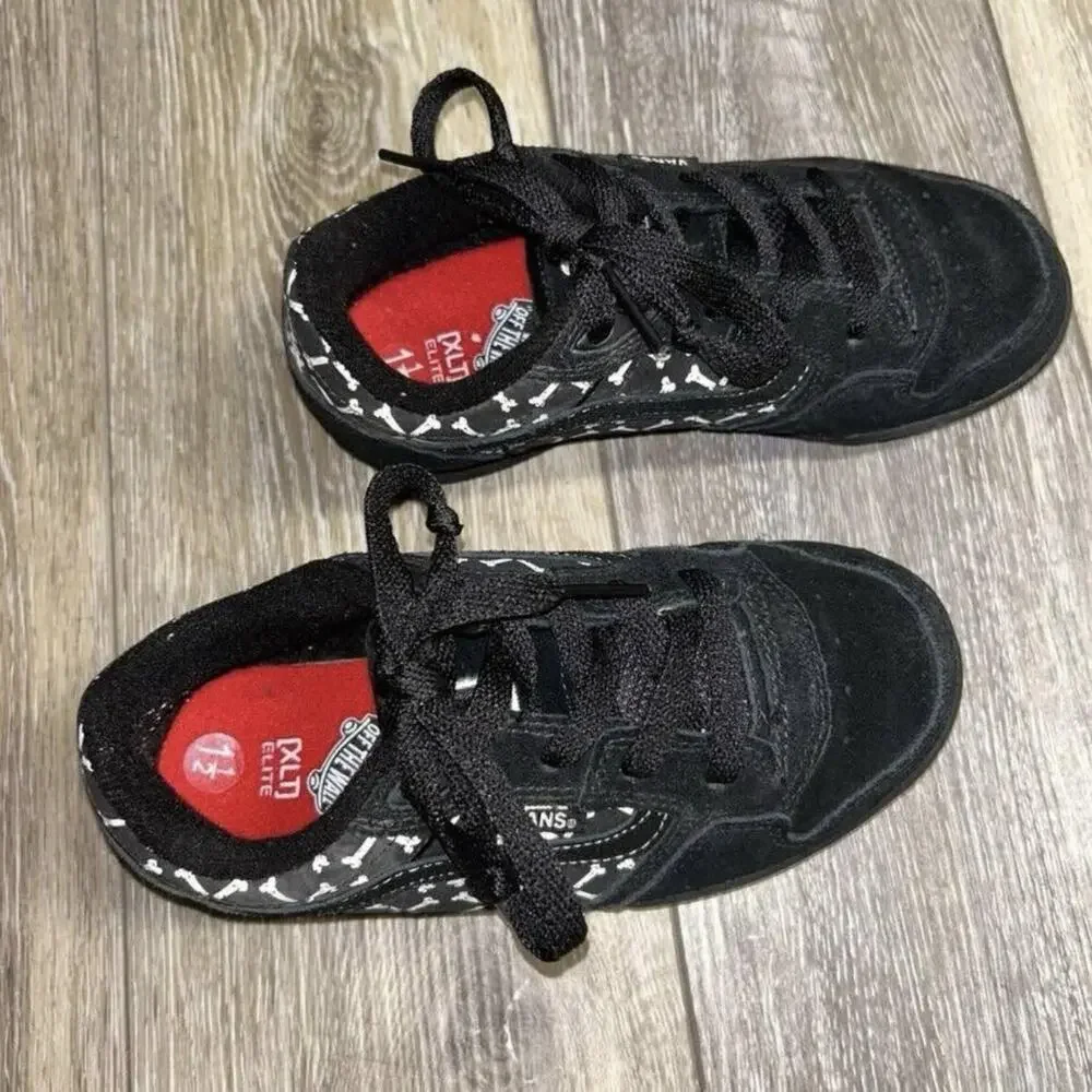 Vans Rowley XLT Elite LS Youth US Size 1.5Y Black Red White Bones Skate Shoes